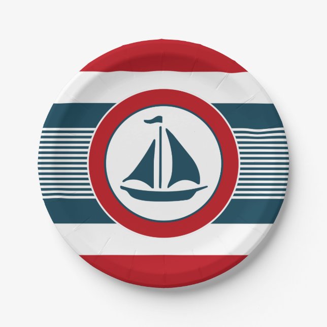Nautical design paper plate (Front)