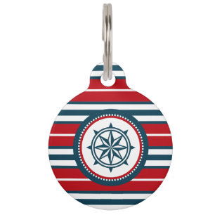 Nautical design pet tag