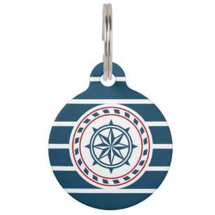 Nautical design pet tag