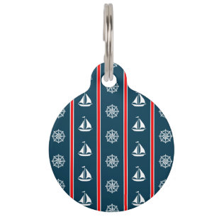 Nautical design pet tag