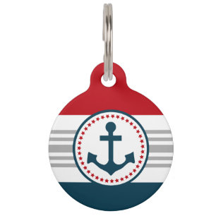 Nautical design pet tag