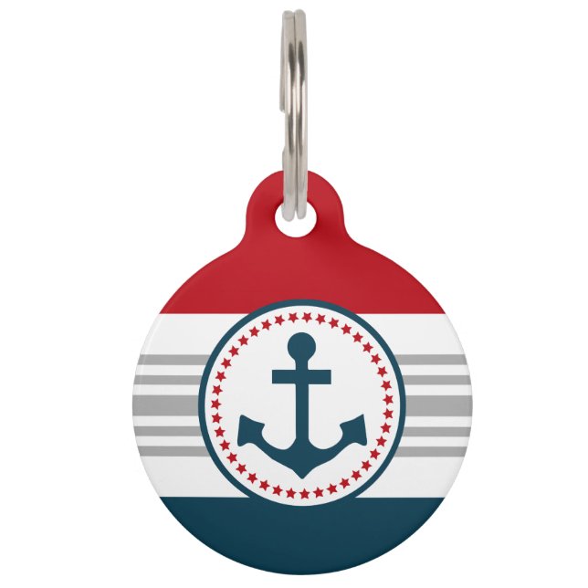 Nautical design pet tag (Front)