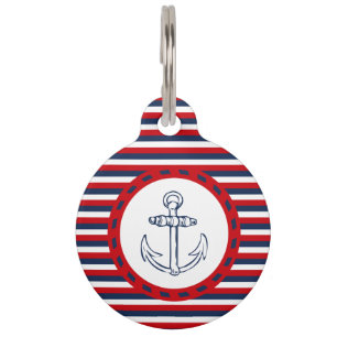 Nautical design pet tag