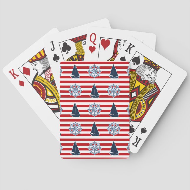 Nautical design playing cards (Back)