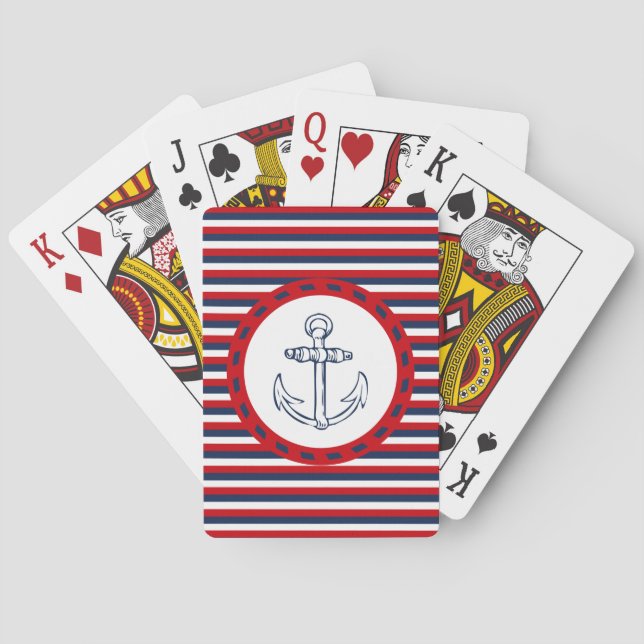 Nautical design playing cards (Back)