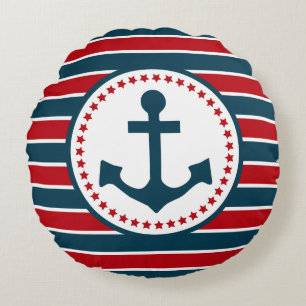 Nautical design round pillow