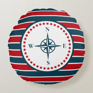 Nautical design round pillow