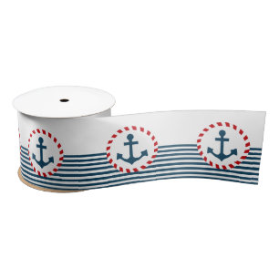 Nautical design satin ribbon