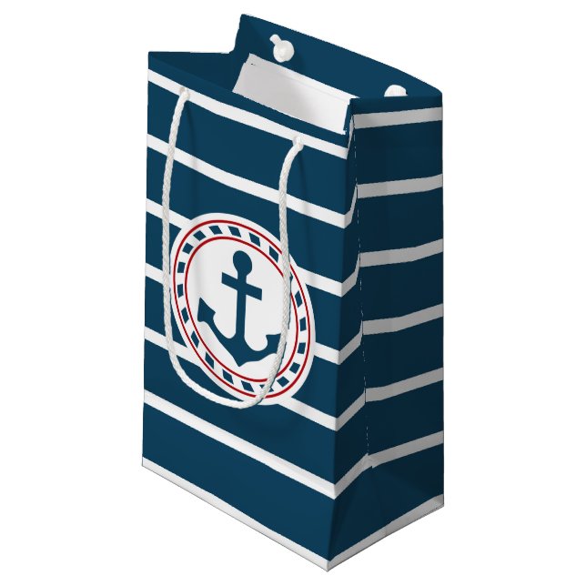 Nautical design small gift bag (Front Angled)