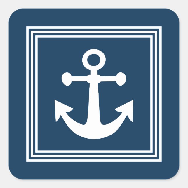 Nautical design square sticker (Front)