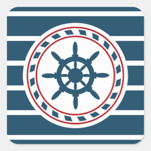 Nautical design square sticker