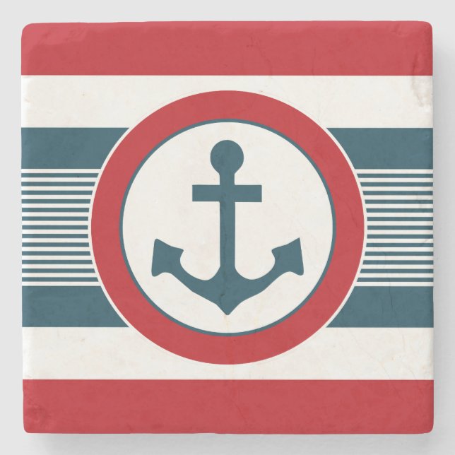 Nautical design stone coaster (Front)
