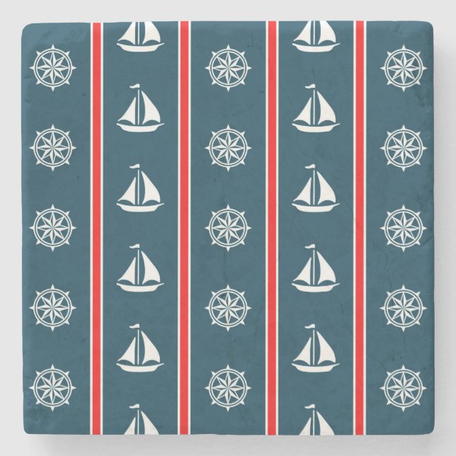 Nautical design stone coaster (Front)