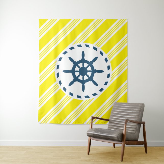 Nautical design tapestry (In Situ)