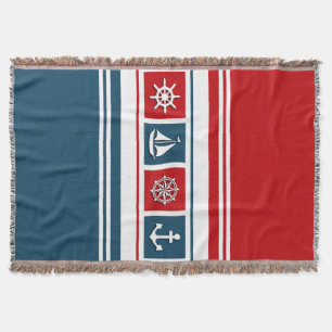 Nautical design throw blanket