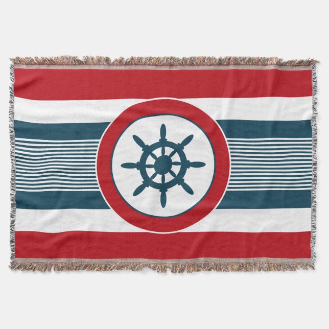 Nautical design throw blanket (Front)
