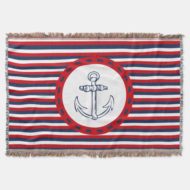 Nautical design throw blanket (Front)