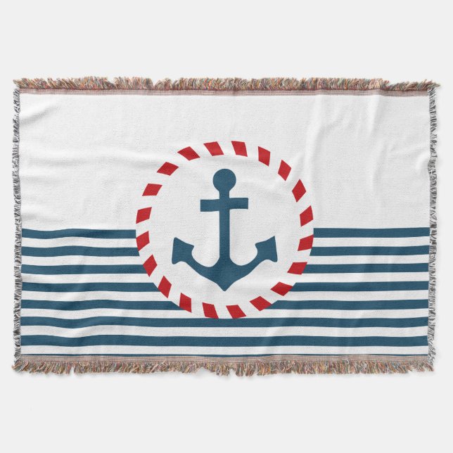 Nautical design throw blanket (Front)