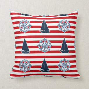 Nautical design throw pillow