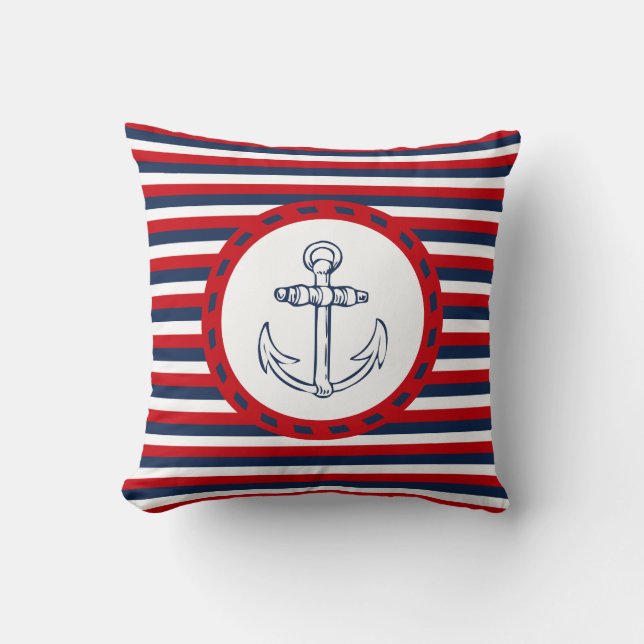 Nautical design throw pillow (Front)
