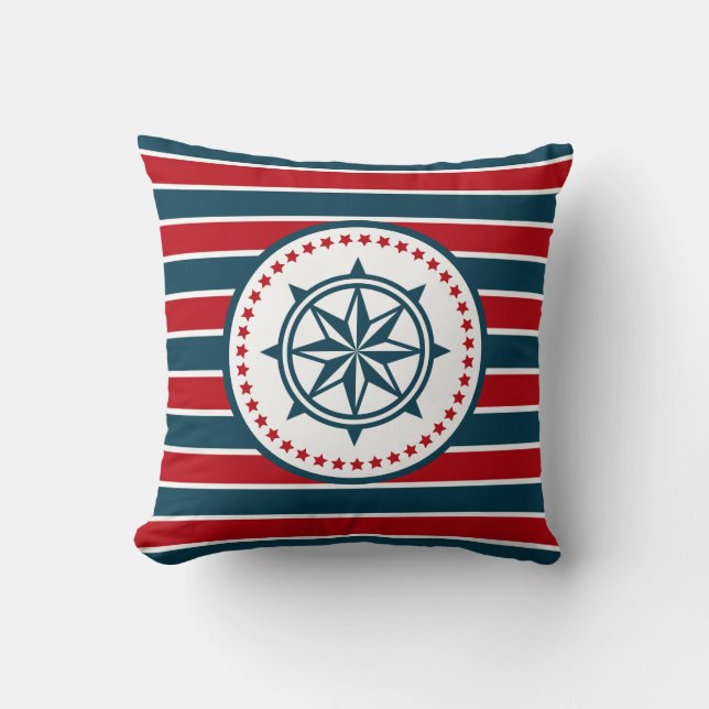 Nautical design throw pillow (Front)