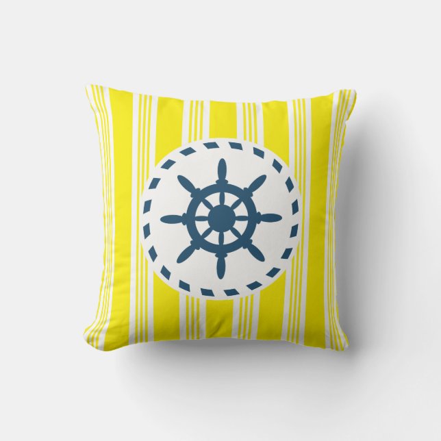 Nautical design throw pillow (Front)