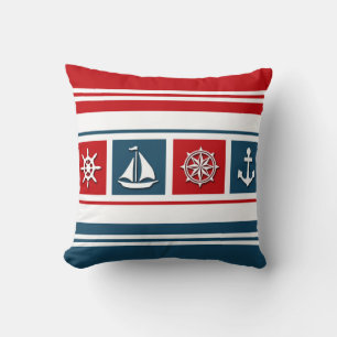 Nautical design throw pillow