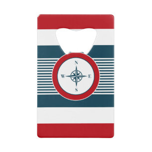 Nautical design wallet bottle opener