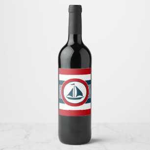 Nautical design wine label
