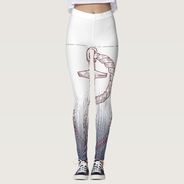 NAUTICAL DESIGN WITH ANCOR  INVITATION LEGGINGS (Front)