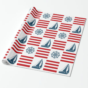 Nautical design wrapping paper
