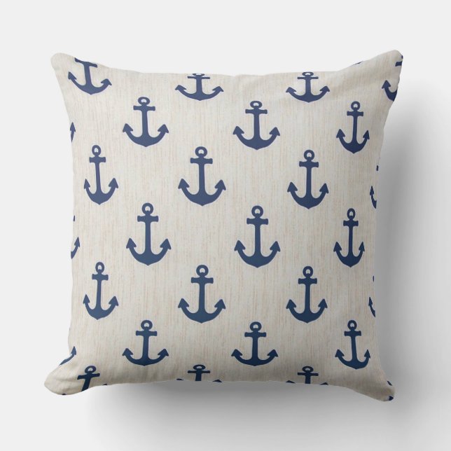 Nautical Designer Outdoor Accent Pillow (Front)
