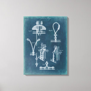 Nautical Detail Blueprint IV Canvas Print