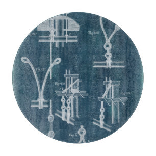 Nautical Detail Blueprint IV Cutting Board