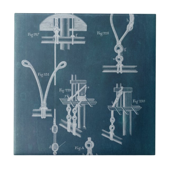 Nautical Detail Blueprint IV Tile (Front)