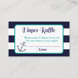 Nautical Diaper Raffle Inserts   Anchor