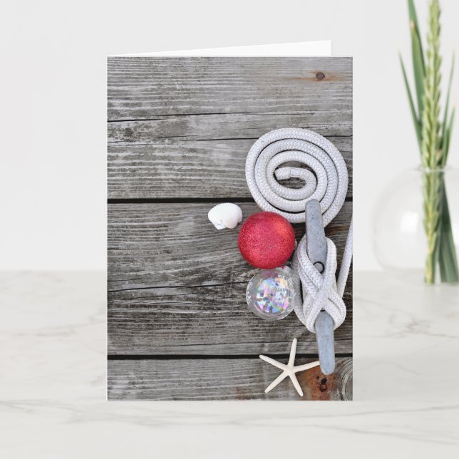 Nautical Dock with Ornaments Card (Front)