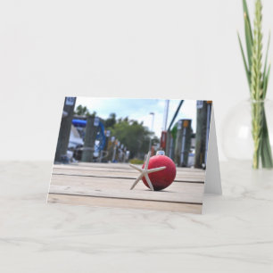 Nautical Dock with Ornaments Holiday Card