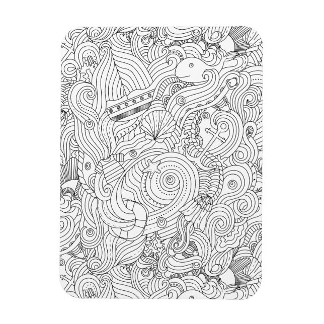 Nautical Doodle Magnet (Vertical)