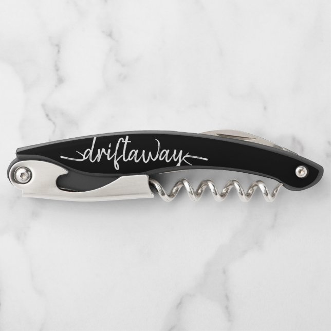 nautical DRIFT AWAY script lettering Corkscrew (Front)