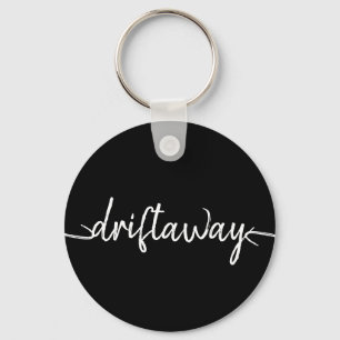 nautical DRIFT AWAY script lettering   Keychain