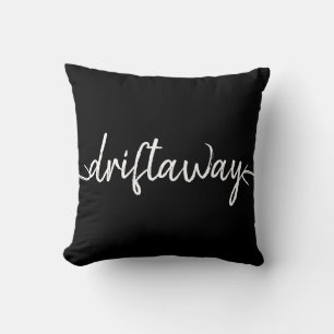 nautical DRIFT AWAY script lettering Throw Pillow