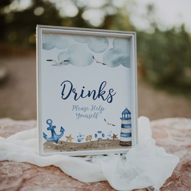 Nautical Drinks Baby Shower Sign (Creator Uploaded)