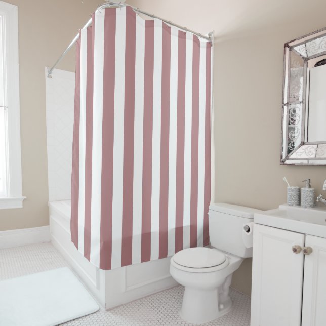 Nautical Dusty Pink & White Striped   (In Situ)
