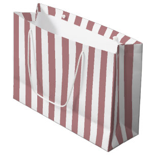 Nautical Dusty Pink & White Striped  Large Gift Bag