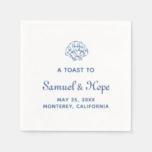 Nautical Engagement Wedding Couples Name Custom Napkin