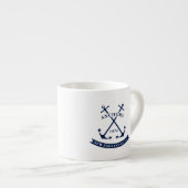 Nautical Espresso Mug with Anchors - Customizable (Front Right)