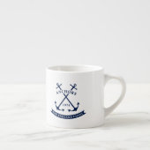 Nautical Espresso Mug with Anchors - Customizable (Right)