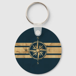 Nautical Explorer Compass Keychain