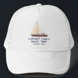 Nautical Family Boat Trip Sailing Custom Trucker Hat<br><div class="desc">Nautical theme family boating design featuring a sailing boat, and modern typography that makes a perfect matching family coordinated swag for a nautical adventure, cruise, or family reunion. Also perfect for bachelorette parties and bridal showers. Check out the other matching items like tees for the rest of the family -...</div>